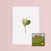 Boeket & Bij wenskaart met bloemenzaad met inheemse bloemenmix