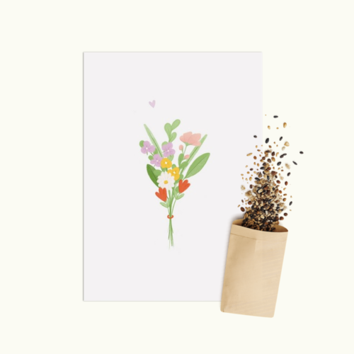 Bundel Bloemen wenskaart met bloemenzaad van Bloei-post