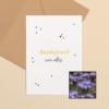 Dankjewel wenskaart met bloemenzaad met bijenvoer