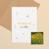 Dankjewel wenskaart met bloemenzaad met slaapmutsje