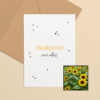 Dankjewel wenskaart met bloemenzaad met zonnebloemen