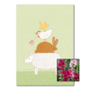 Dierenstapel wenskaart met bloemenzaad met stokroos