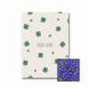 Good Luck wenskaart met bloemenzaad met korenbloemen blauw