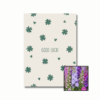 Good Luck wenskaart met bloemenzaad met ridderspoor