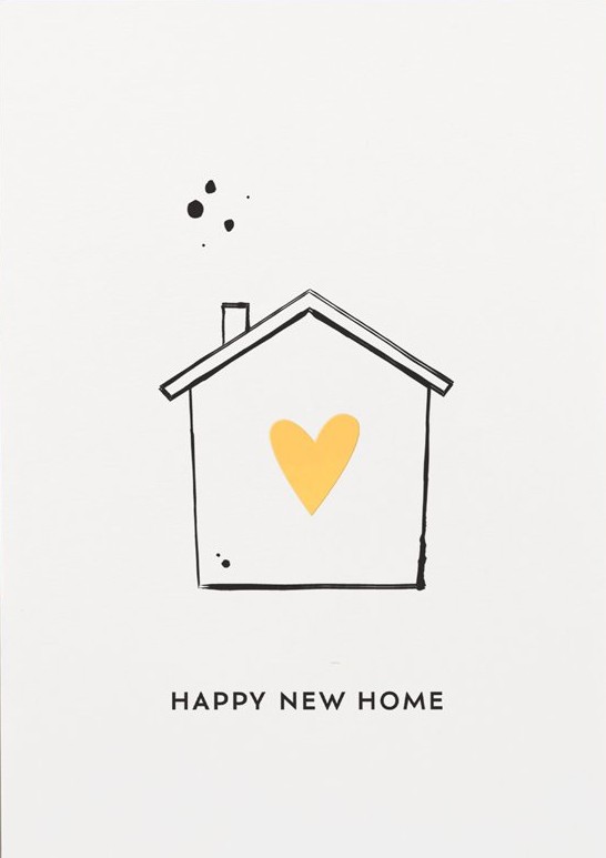 Happy New Home wenskaart met bloemenzaad – kaart ontwerp