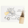 Hoera Getrouwd wenskaart met bloemenzaad van Bloei-post