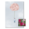 Hortensia wenskaart met bloemenzaad met stokroos