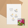 Lieveheersbeestje wenskaart met bloemenzaad met cosmea kleurenmix