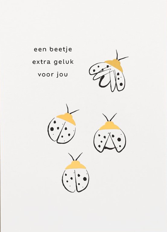 Lieveheersbeestje wenskaart met bloemenzaad – kaart ontwerp