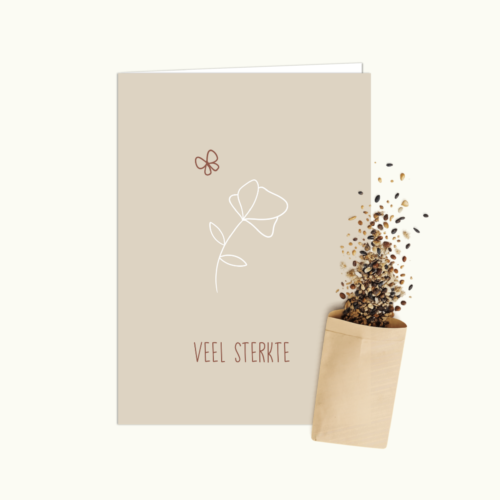 Medeleven wenskaart met bloemenzaad van Bloei-post