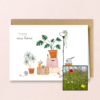 New Home wenskaart met bloemenzaad met inheemse bloemenmix
