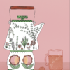 Theepot wenskaart met bloemenzaad – kaart ontwerp