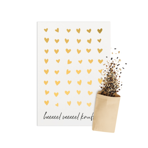 Knuffels wenskaart met bloemenzaad