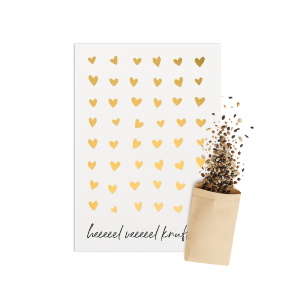 Knuffels wenskaart met bloemenzaad