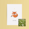Hello Baby wenskaart met bloemenzaad met duifkruid