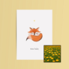 Hello Baby wenskaart met bloemenzaad met goudsbloemen