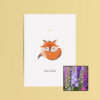 Hello Baby wenskaart met bloemenzaad met ridderspoor