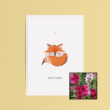 Hello Baby wenskaart met bloemenzaad met stokroos