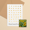 Knuffels wenskaart met bloemenzaad met zonnebloemen