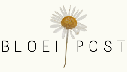 Bloei-post logo wenskaart met bloemenzaad